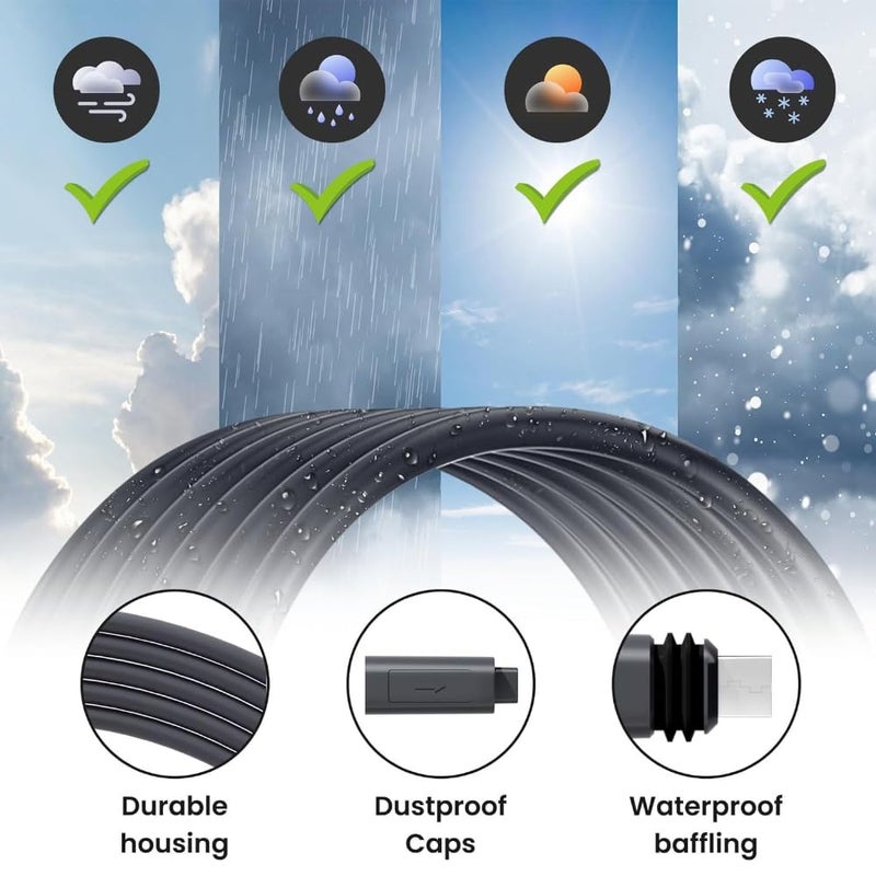 AConnect Starlink Cable Replacement for Starlink Rectangular Satellite V2, 33FT Grey, 1200 Mbps Waterproof - Image 5